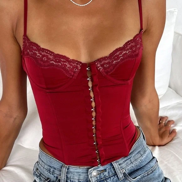 White Fox NWT Pour It Up Bustier Wine - Picture 2 of 8